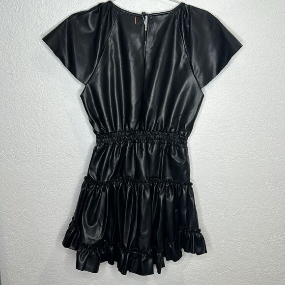 NWT Misa Vegan Leather Severine Dress In Black XS Revolve - Picture 7 of 16